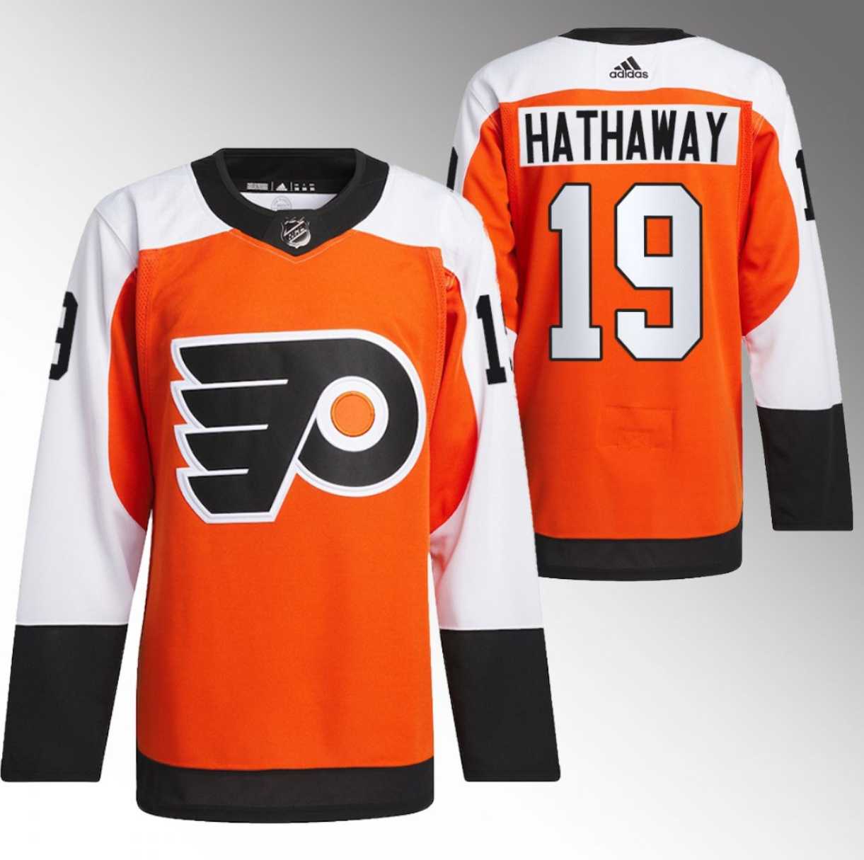 Mens Philadelphia Flyers #19 Garnet Hathaway 2023-24 Orange Stitched Jersey Dzhi->philadelphia flyers->NHL Jersey